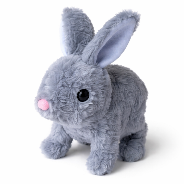Pet Baby Interactive Plush Rabbit Toy – Grey Walking Bunny with Sound | BY8808-3