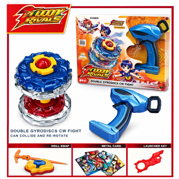 Zoom Rivals Double Gyrodiscs CW Fight Battle Set with Launcher | F6173