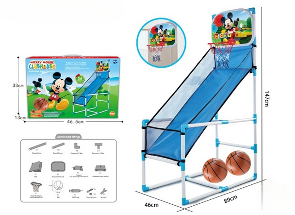 Kids 2-in-1 Basketball Arcade Shooting Game Set - Cartoon Mouse Theme | YD2288M-8