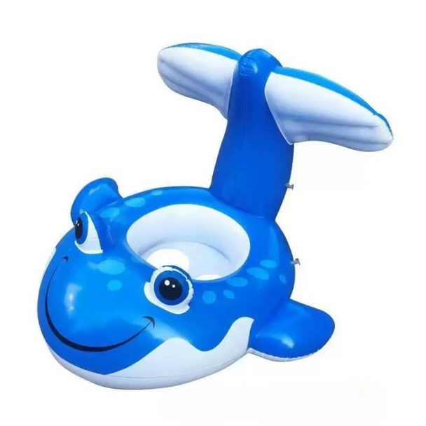 Inflatable Kids Swim Ring Whale Design - Blue | 583-67
