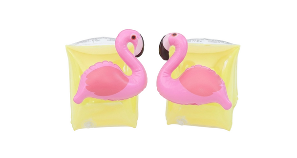 Inflatable Kids Arm Bands Flamingo Design - Yellow/Pink | 584-1