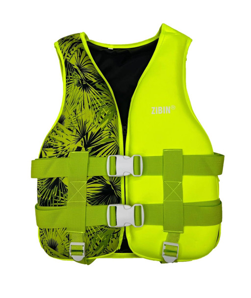 ZIBIN Life Jacket Safety Vest - Green Pattern, Size S | 585-24