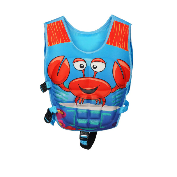 Kids Life Jacket Safety Vest - Blue Crab Design, Size L | 585-29