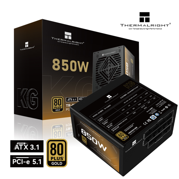 Thermalright 850W Gold Fully Modular ATX 3.1 Power Supply - Black | KG-850