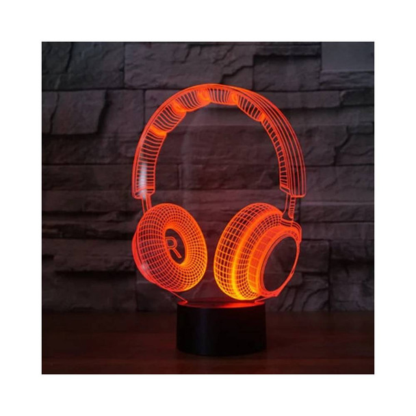 Gaming Room Desk Setup Lighting Decor 3D Headphones LED Night Lamp - 7 Color Change