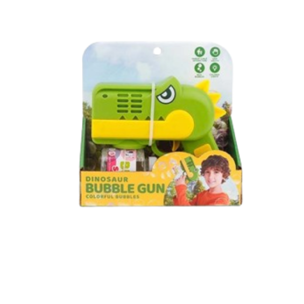 Kids Bubble Gun Toy Dinosaur Design Green with Lights | P81648
