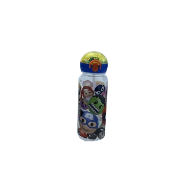 Kids Water Bottle with Straw Marvel Avengers Design Yellow | LZ-23122-6-2