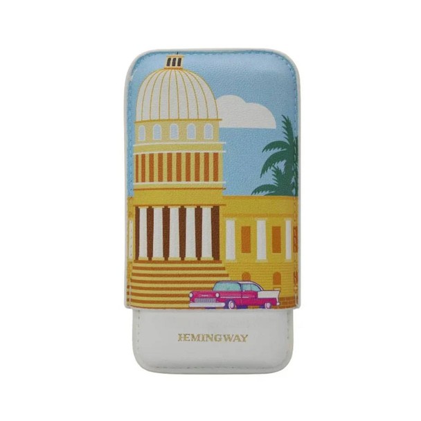 Hemingway Premium Leather Cigar Case 3-Cigar Holder Special Edition | HMW3PCUBA