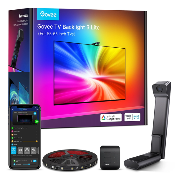 Govee Envisual TV LED Backlights with Camera, DreamView T1 RGBIC Wi-Fi TV Backlights