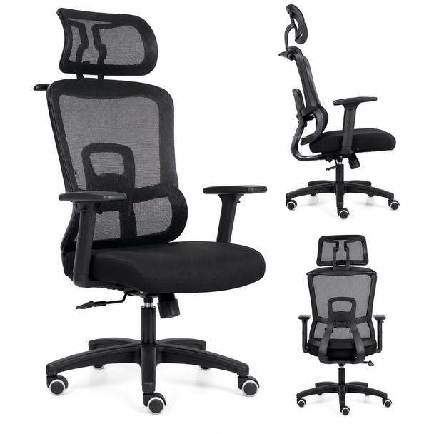 Valencia Office Chair High-Back Ergonomic Mesh Chair with Adjustable Armrests | VL LY-8059H-BK