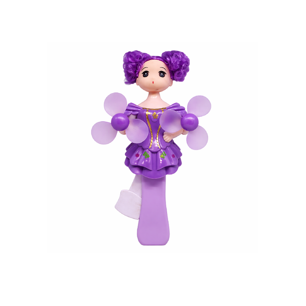 Mini Princess Doll Hand Fan – Purple Hair Edition | 1389-70-1
