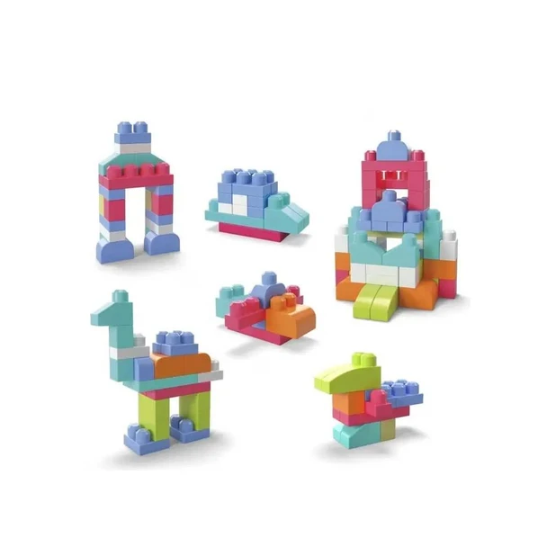 Mega Bloks Big Building Bag 60-Piece Pink Blocks Set | MTMGDCH54