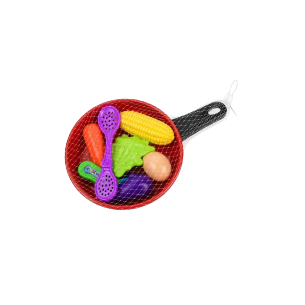 Kids Cooking Playset Frying Pan with Food Accessories – Red Edition | 930-7-1