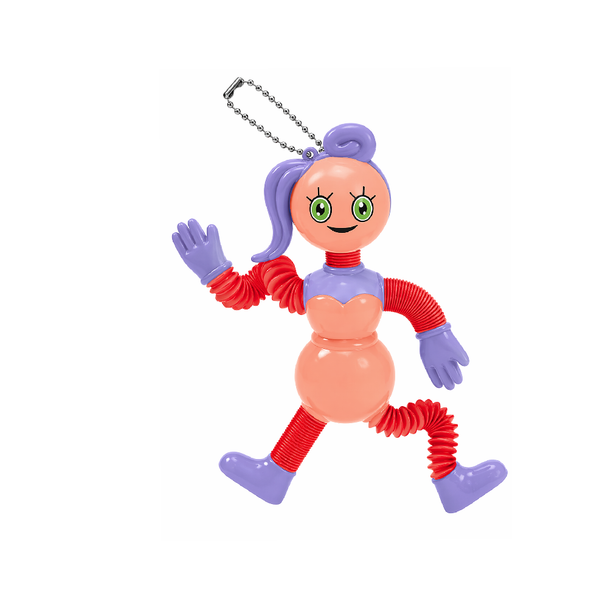 Stretchy Pop Tube Girl Keychain Toy – Peach & Purple Edition | SS-6123-1
