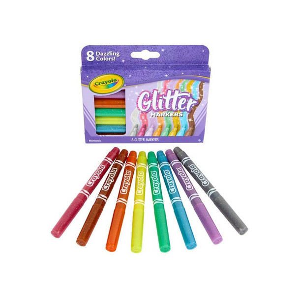 Crayola Glitter Markers 8-Count Assorted Colors | CY588648