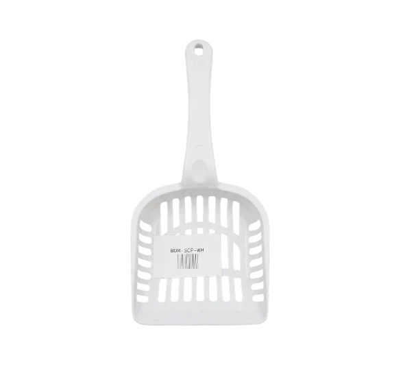Cat Litter Shovel Durable Plastic Scoop with Handle - White