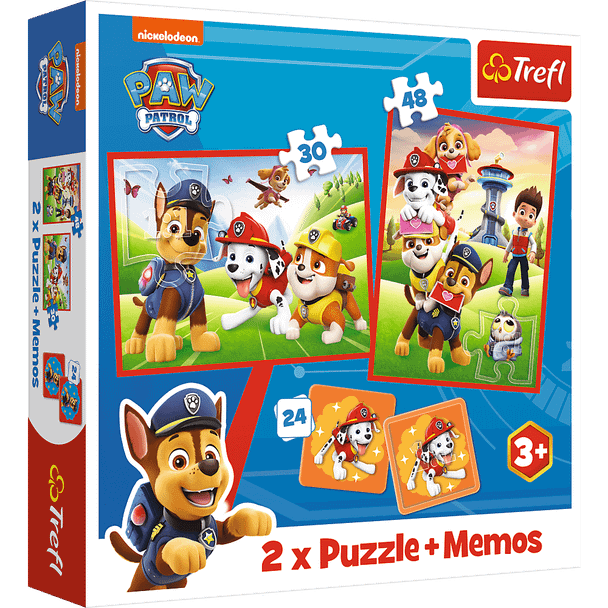Trefl 2-in-1 Puzzle & Memo “Paw Patrol” Activity Set (30 & 48 pc Puzzles + 24 pc Game) | 93337