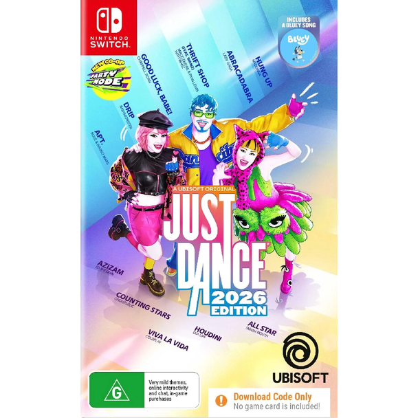 Just Dance 2026 Edition Nintendo Switch Code in Box dance game cover