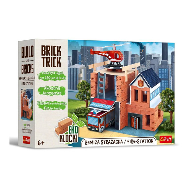 Trefl Brick Trick Standard Fire Station XL 190-Piece Building Set | 61915