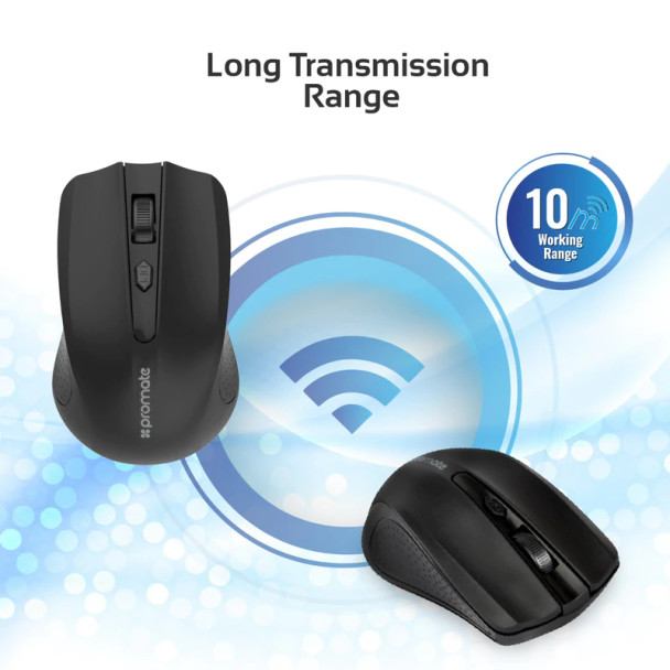 Promate 2.4GHz Wireless Ergonomic Optical Mouse | Clix-8