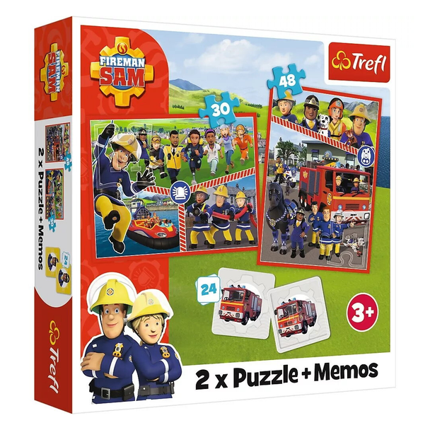 Trefl Puzzles 2-in-1 + Memos Fireman Sam’s Team 93334 children’s puzzle and memory game set