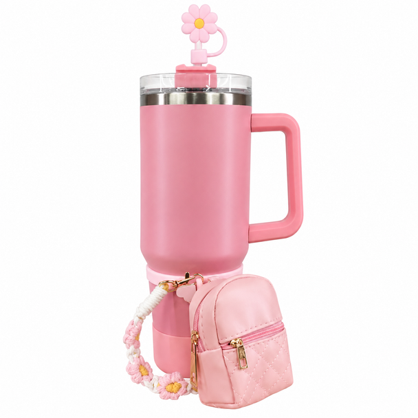 Stainless Steel Double Wall Vacuum Insulated Tumbler 1200ml - Baby Pink  | C4102-BPK