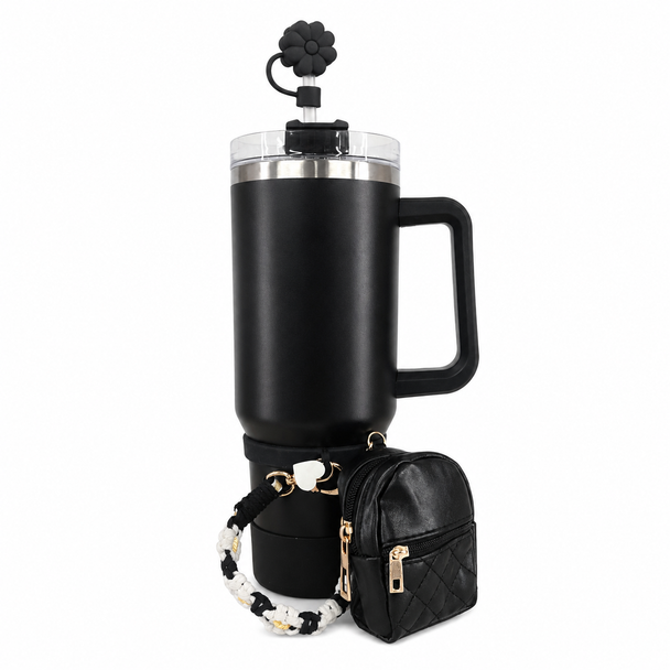 Stainless Steel Double Wall Vacuum Insulated Tumbler 1200ml - Black | C4102-BK
