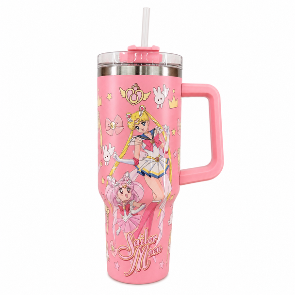 Sailor Moon Stainless Steel Double Wall Vacuum Insulated Tumbler 1200ml - Baby Pink | C4003-BPK