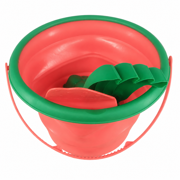 Foldable Beach Bucket Toy Set - Red | C-2994