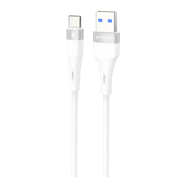 Proove Light Silicone Plus USB-A to Type-C Cable 3A 1m - White | CCLS15001202