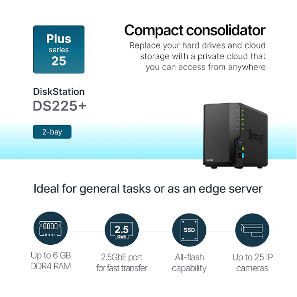 Synology DiskStation DS225+ 2-Bay NAS | DS225+