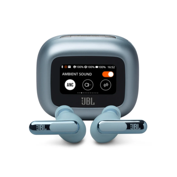 JBL Live Beam 3 blue true wireless ANC earbuds with smart charging case