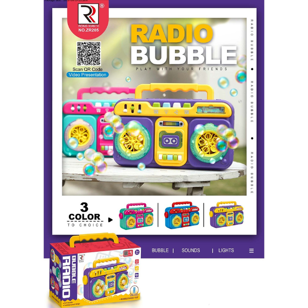 Zr205 Radio Bubble Machine Purple ZR205 portable bubble blower with music and lights
