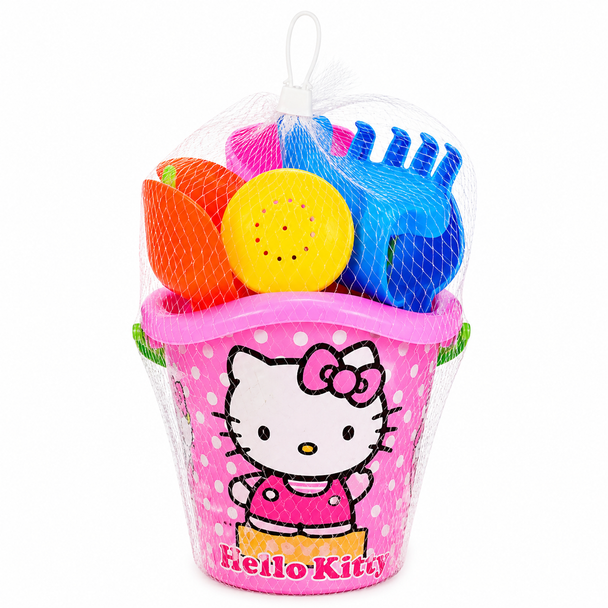 Beach Bucket with Water Can Shovel and Molds Pink 694 695 PINK