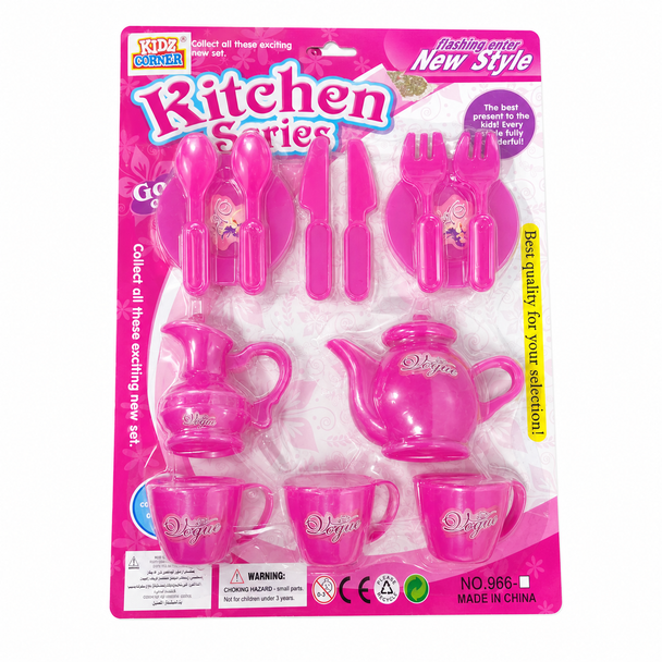 Kitchen Series Plastic Tea Pot and Utensils Playset 966/1