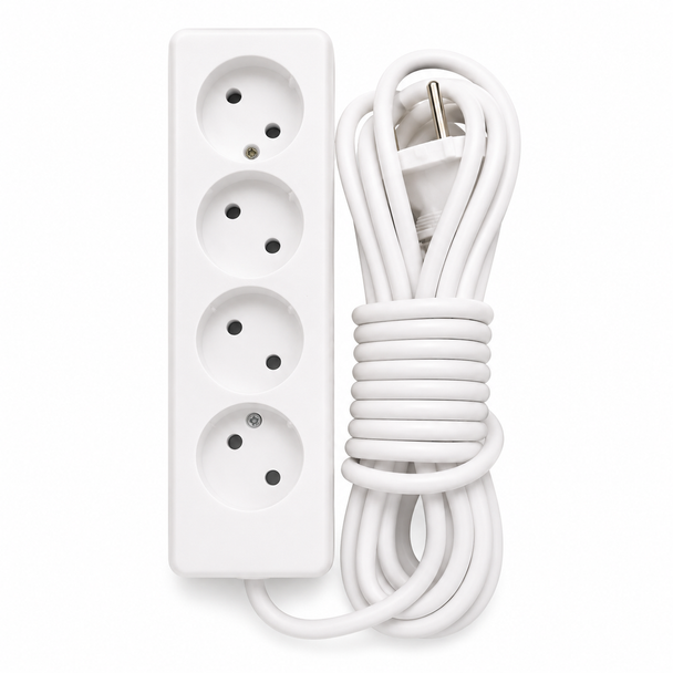 Craunot 4-Socket Power Strip with Switch 5m Cable