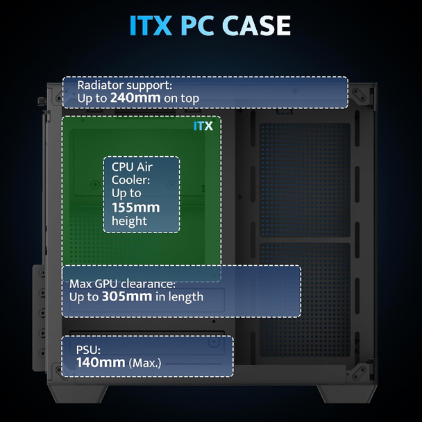 DarkFlash C275P M-ATX PC Case Black | DF-C275P-BK