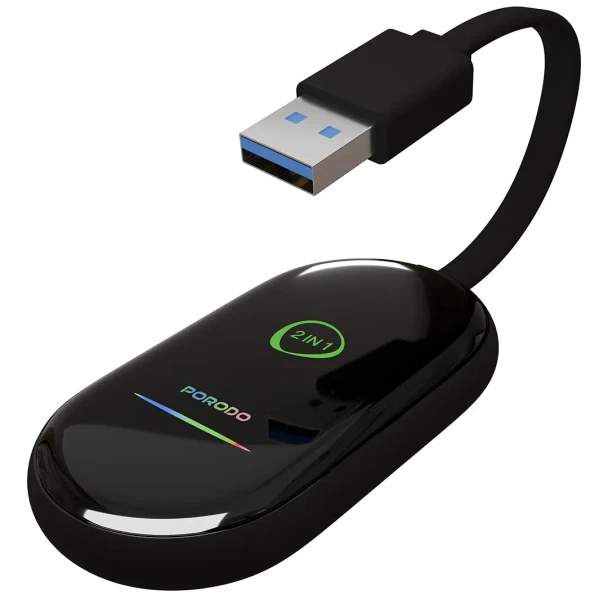 Porodo Play-X Wireless Carplay Adapter with Wi-Fi and Bluetooth Connectivity - Black | PDCRPLYS7BK