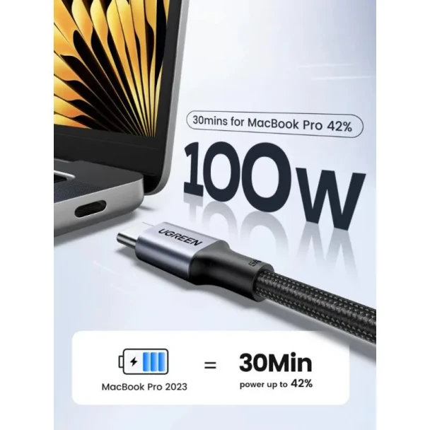 UGREEN USB-C to USB-C 100W 2M Braided Cable