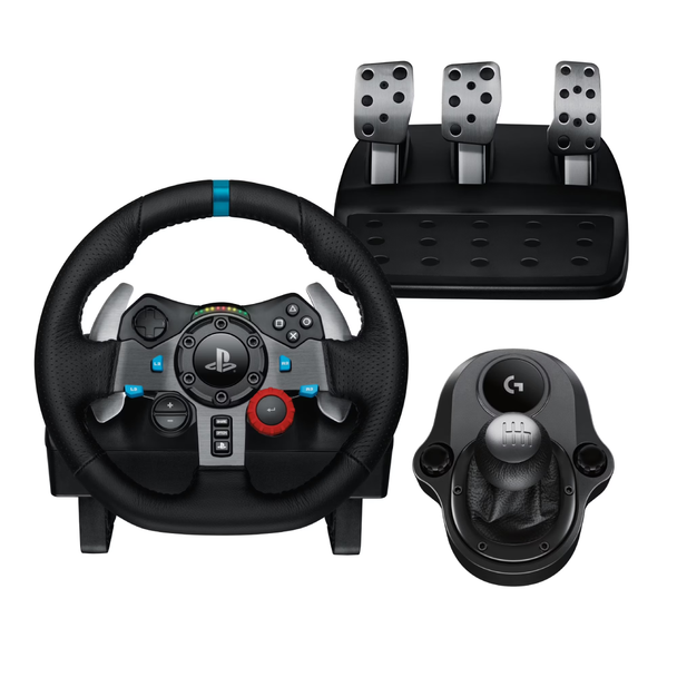 Logitech G29 Driving Force Race Steering Wheel with Shifter Gear Bundle - PS4 | PS5 | PC