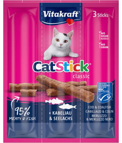 Vitakraft Cat-Stick Mini with Codfish and Tuna 18g Cat Treats