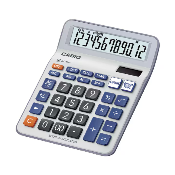Casio DC-12M 12-Digit Desktop Calculator White Grey DC-12M-W-DP