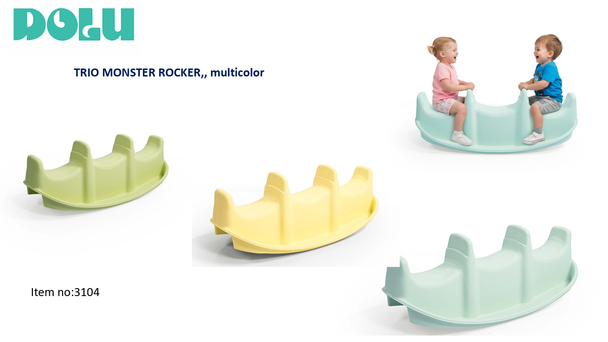 Dolu Trio Monster Rocker Yellow 3104 indoor outdoor kids plastic rocking toy for 12 months plus