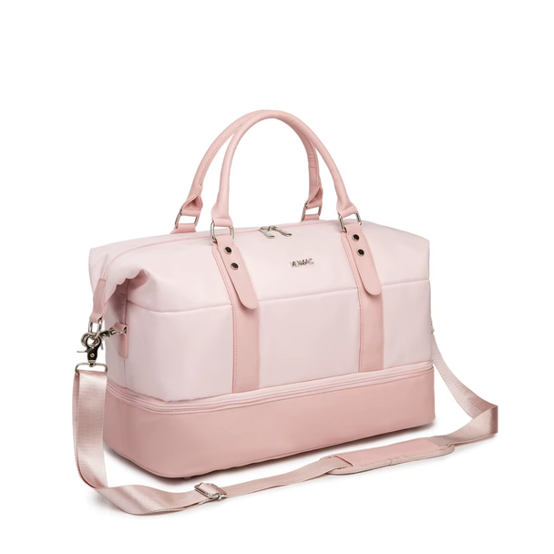 KINMAC KMC480 3-in-1 Travel Duffel Bag – Pink Water-Resistant Weekender with Laptop Sleeve & Shoe Compartment