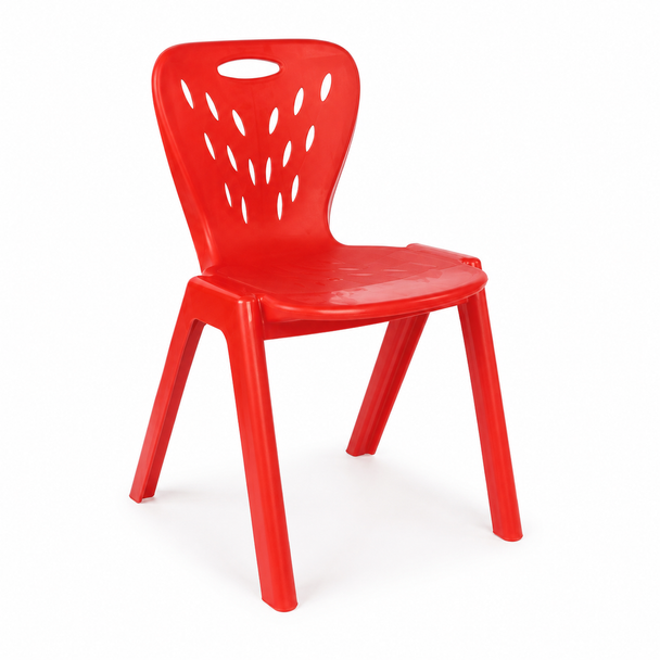 Dolu Kids Plastic Chair Red 3078/1 stackable chair for playroom and classroom use