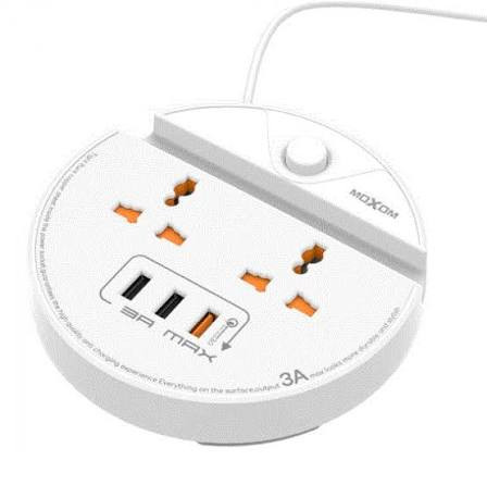 MOXOM MX-ST02 Universal Power Socket White with Qualcomm Quick Charge 3.0 support