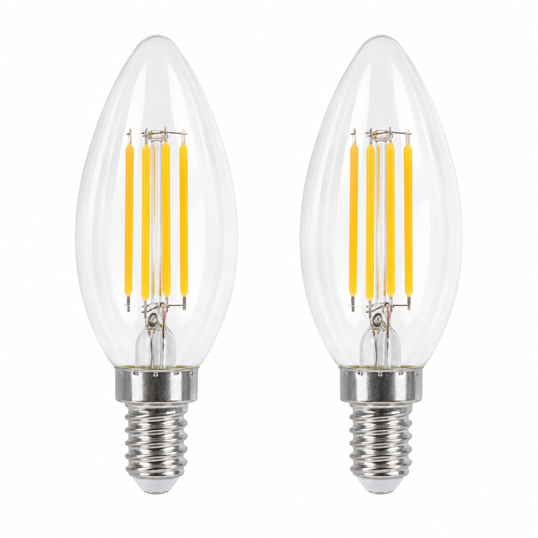 LED Filament Candle Bulb E14 Clear LED-C37-FIL candle shape decorative light bulb
