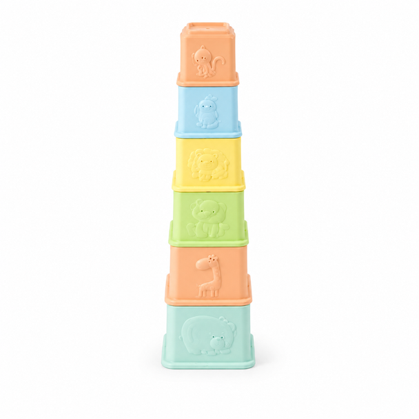 Dolu ROUND STACKING CUPS BABY TOY 5204 colorful stacking cups early learning toy