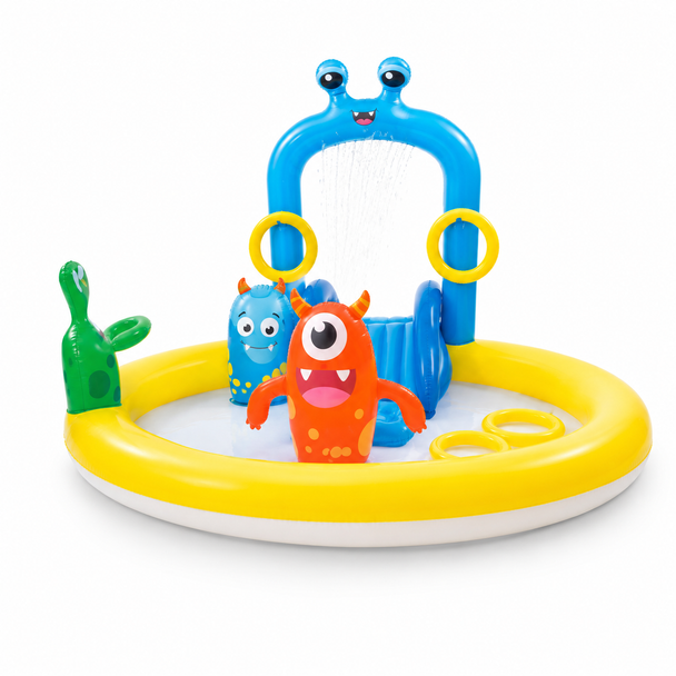 Ages 2-6 Monster Spray Pool 178x171x138cm 51141 inflatable summer water play pool with spray feature