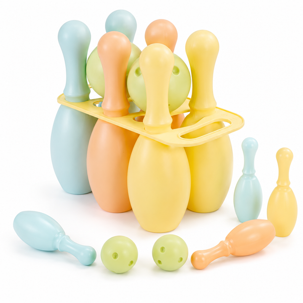 Bowling Set with Pins and Balls 29x32x20cm 5222/1 pastel indoor activity toy
